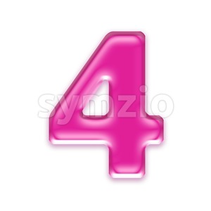 Pink jelly digit 4 - 3d number Stock Photo