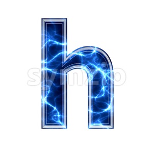 Blue power font H - Lower-case 3d letter Stock Photo