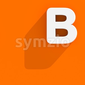 Capital flat letter B - Upper-case 3d font Stock Photo