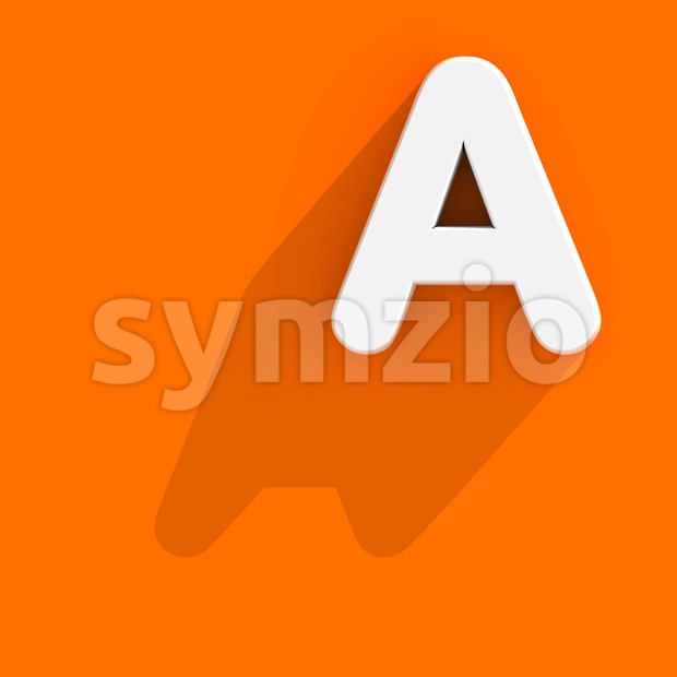 Flat design letter A - Capital 3d character Stock Photo