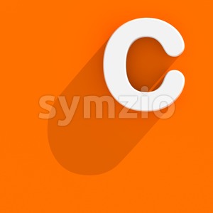 3d Flat design font C - Capital 3d letter Stock Photo