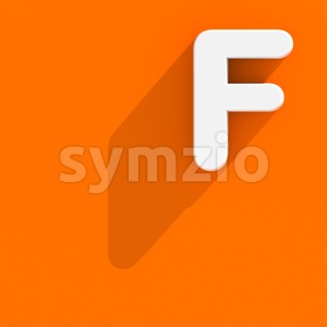 Flat design letter F - Upper-case 3d font Stock Photo