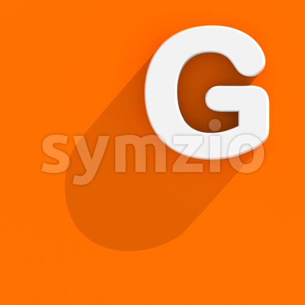 Upper-case Flat design character G - Capital 3d font Stock Photo
