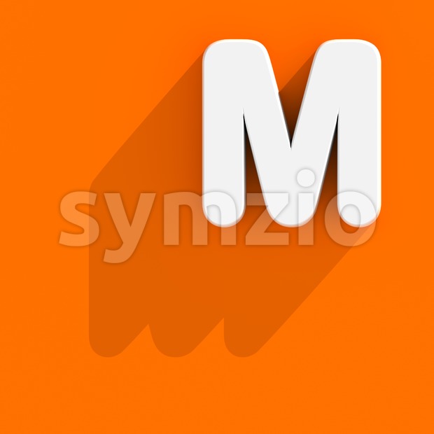3d Capital character M with web design style - Upper-case 3d letter Stock Photo