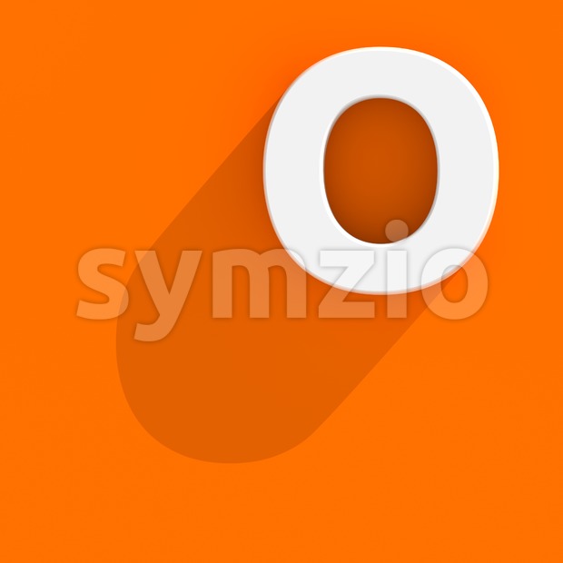 3d Upper-case letter O with Flat design style Stock Photo
