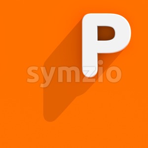 Upper-case web design character P - Capital 3d font Stock Photo