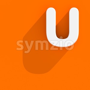 Flat design 3d letter U - Capital 3d font Stock Photo