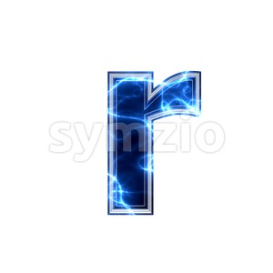 Small Electric character R - Lower-case 3d letter Stock Photo