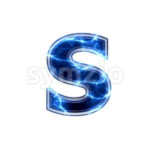 Blue power letter S - Lowercase 3d font Stock Photo