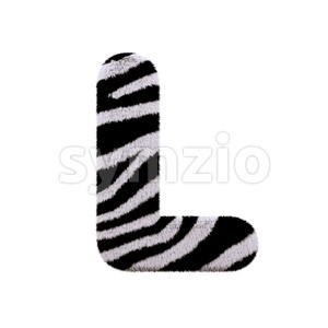 zebra 3d font L - Capital 3d character Stock Photo