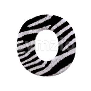3d Upper-case letter O covered in zebra fur texture Stock Photo