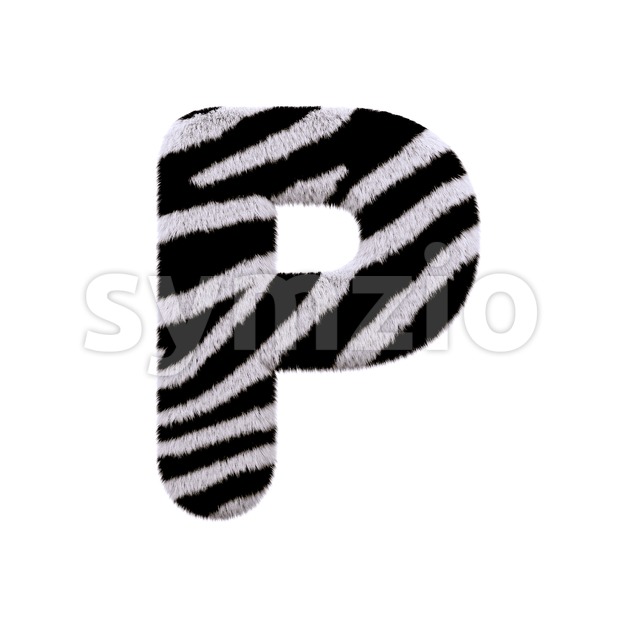 Upper-case zebra character P