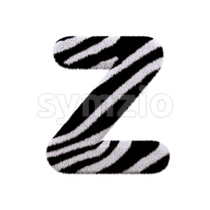 zebra letter Z - Upper-case 3d font Stock Photo