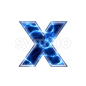 Electric 3d font X - Small 3d letter Stock Photo