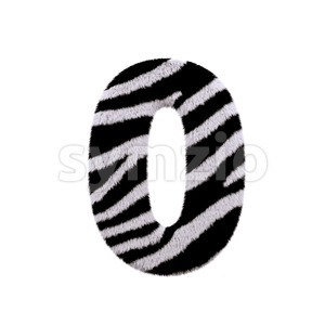 zebra number 0 - 3d digit Stock Photo