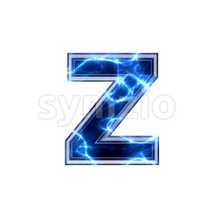 lightning 3d character Z - Lower-case 3d font Stock Photo