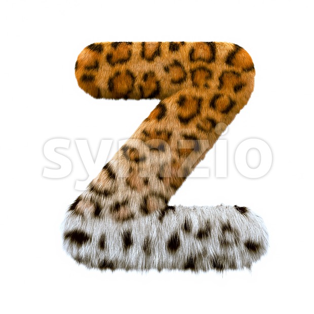 leopard letter Z - Upper-case 3d font Stock Photo
