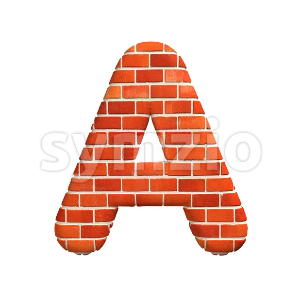 Brick wall letter A - Capital 3d character Stock Photo