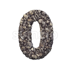 Gravel number 0 - 3d digit Stock Photo