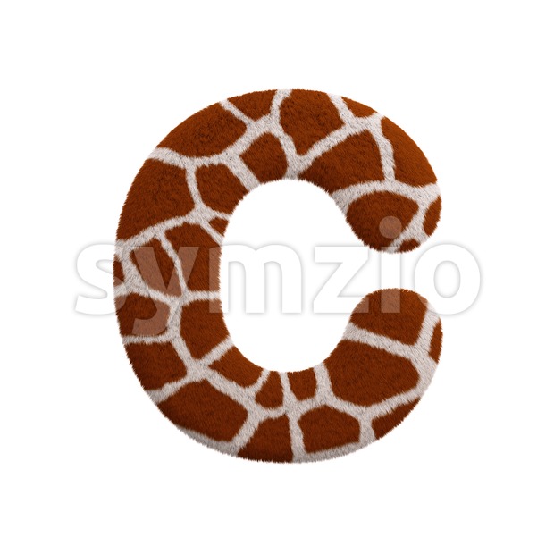 3d giraffe font C - Capital 3d letter Stock Photo