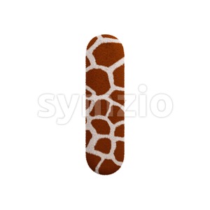Uppercase giraffe font I - Capital 3d letter Stock Photo
