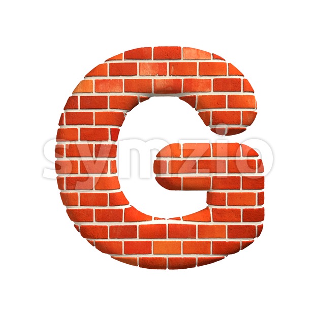 Upper-case Brick character G - Capital 3d font Stock Photo