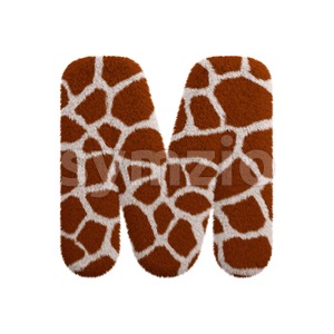3d Capital character M covered in giraffe texture Stock Photo