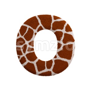 3d Upper-case letter O covered in giraffe fur Stock Photo
