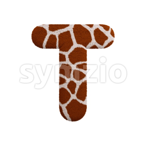 safari character T - Uppercase 3d letter Stock Photo