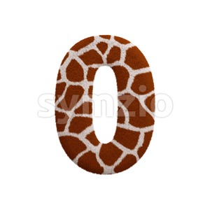 giraffe number 0 - 3d digit Stock Photo