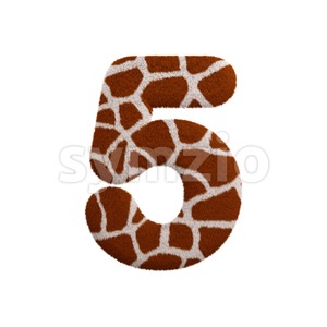 giraffe number 5 - 3d digit Stock Photo