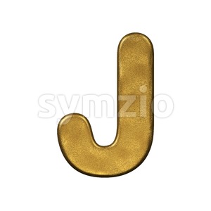 3d Uppercase font J covered in gold foil texture Stock Photo