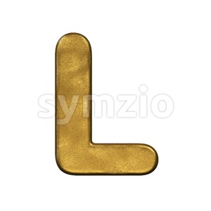gold foiled 3d font L - Capital 3d character Stock Photo