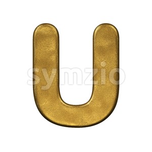 golden 3d letter U - Capital 3d font Stock Photo