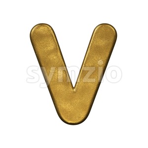 Capital golden letter V - Upper-case 3d character Stock Photo