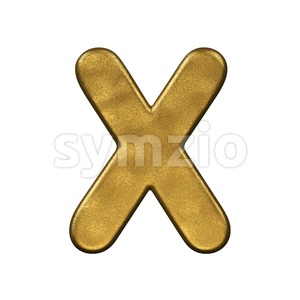 3d Upper-case character X covered in gold foiled texture Stock Photo