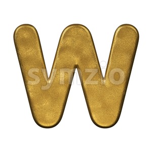 gold foil font W - Capital 3d letter Stock Photo
